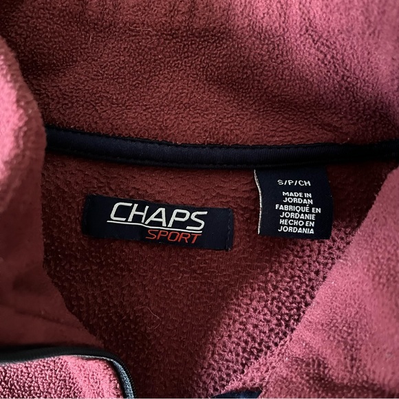 Chaps Red Fleece Half Zip Sweater - Picture 6 of 7